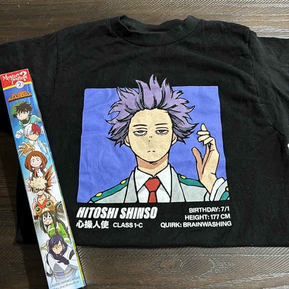 My hero academy t-shirt Hitoshi Shinso mystery poster included - Picture 1 of 2